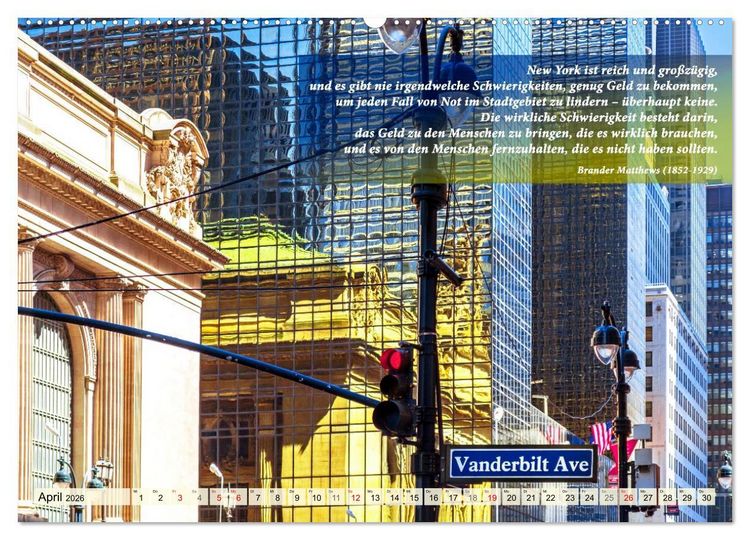Produktbild: New York Ansichten - Literaturkalender (hochwertiger Premium Wandkalender 2026 DIN A2 quer), Kunstdruck in Hochglanz