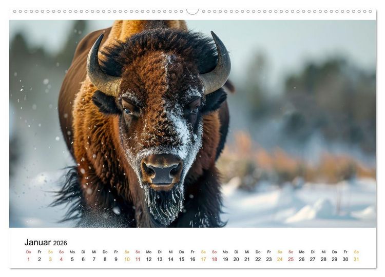Produktbild: B&uuml;ffel - Ikonen der Wildnis (Wandkalender 2026 DIN A2 quer), CALVENDO Monatskalender