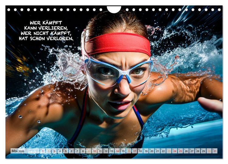 Produktbild: Schwimmen und Motivation (Wandkalender 2026 DIN A4 quer), CALVENDO Monatskalender