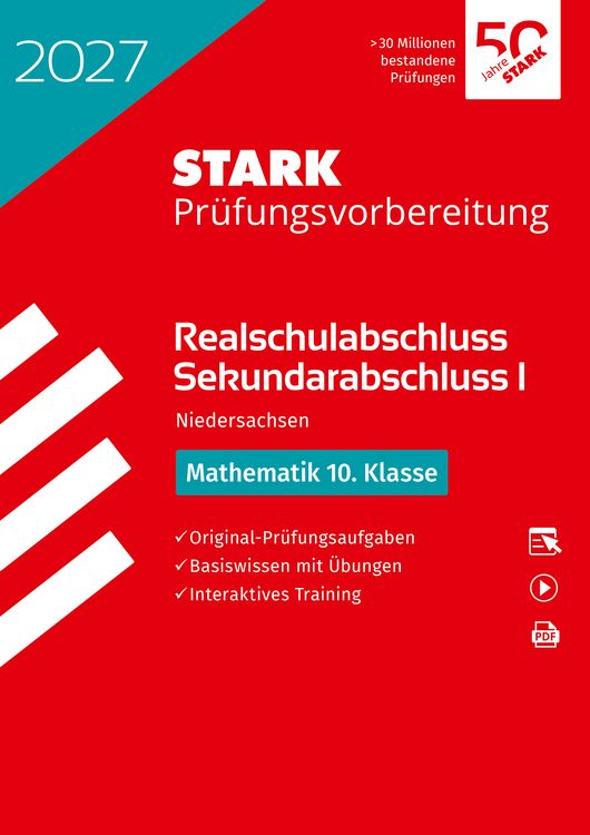 Produktbild: STARK Mathematik - Realschulabschluss 2027 Niedersachsen - Pr&uuml;fungsvorbereitung