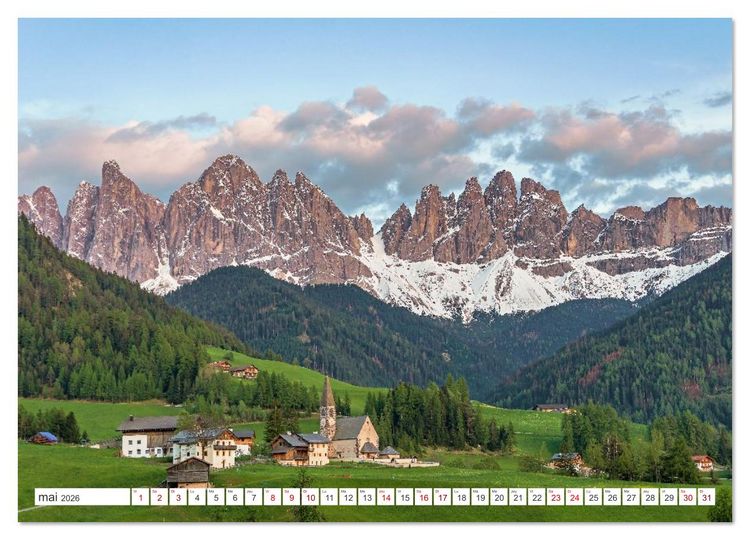 Produktbild: Sites incontournables au Tyrol du Sud (Calendrier mural 2026 DIN A3 vertical), CALVENDO calendrier mensuel