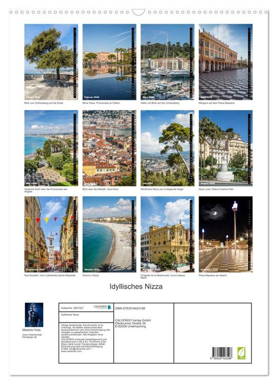 Produktbild: Idyllisches Nizza (Wandkalender 2026 DIN A2 hoch), CALVENDO Monatskalender