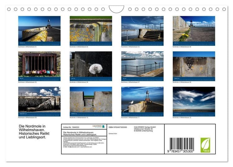 Produktbild: Die Nordmole in Wilhelmshaven. Historisches Relikt und Lieblingsort. (Wandkalender 2026 DIN A4 quer), CALVENDO Monatskalender