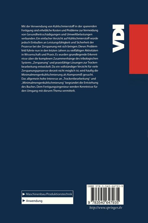 Produktbild: Trockenbearbeitung und Minimalmengenk&uuml;hlschmierung