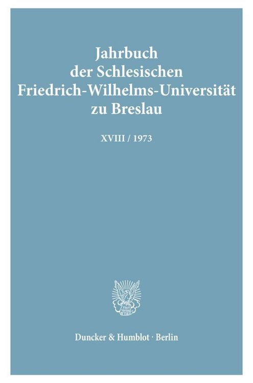 Produktbild: Jahrbuch der Schlesischen Friedrich-Wilhelms-Universit&auml;t zu Breslau.
