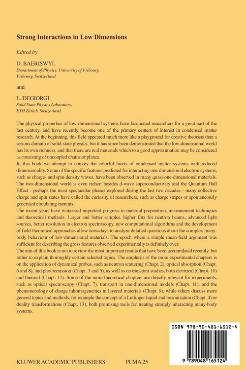 Produktbild: Strong Interactions in Low Dimensions