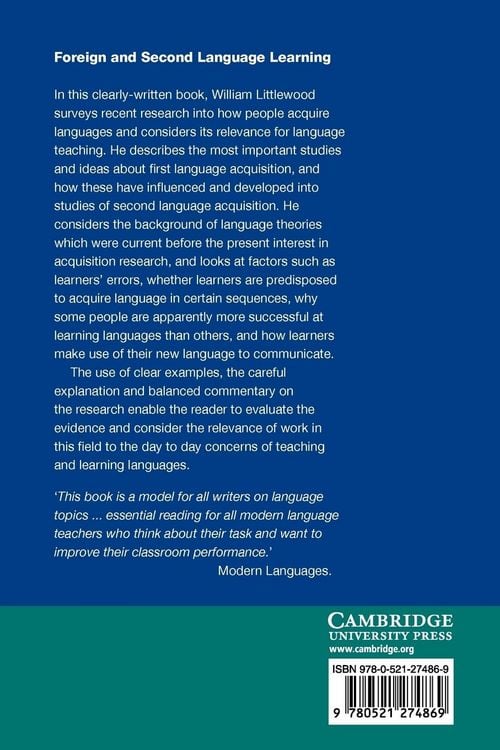 Produktbild: Foreign and Second Language Learning