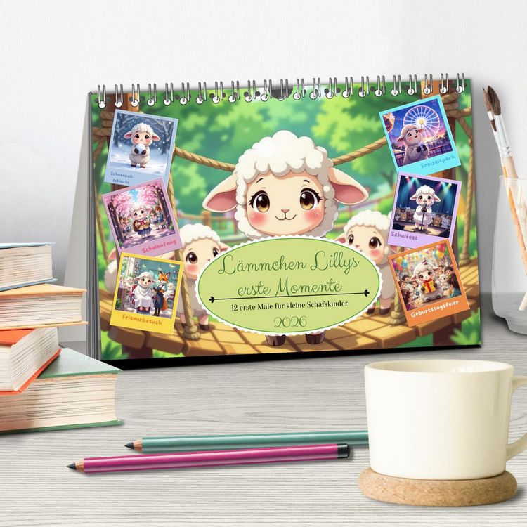 Produktbild: L&auml;mmchen Lillys erste Momente (Tischkalender 2026 DIN A5 quer), CALVENDO Monatskalender