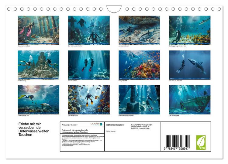Produktbild: Erlebe mit mir verzaubernde Unterwasserwelten Tauchen (Wandkalender 2026 DIN A4 quer), CALVENDO Monatskalender