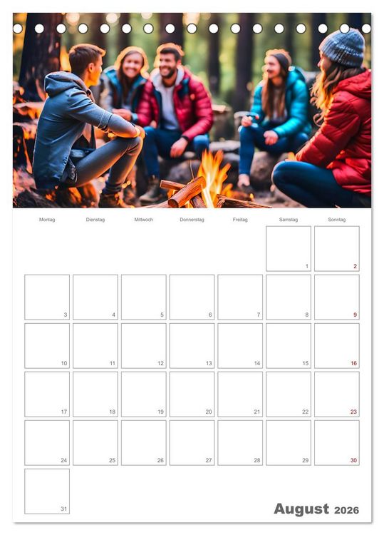 Produktbild: Dein Campingplaner - KI generierte Campingtr&auml;ume (Tischkalender 2026 DIN A5 hoch), CALVENDO Monatskalender