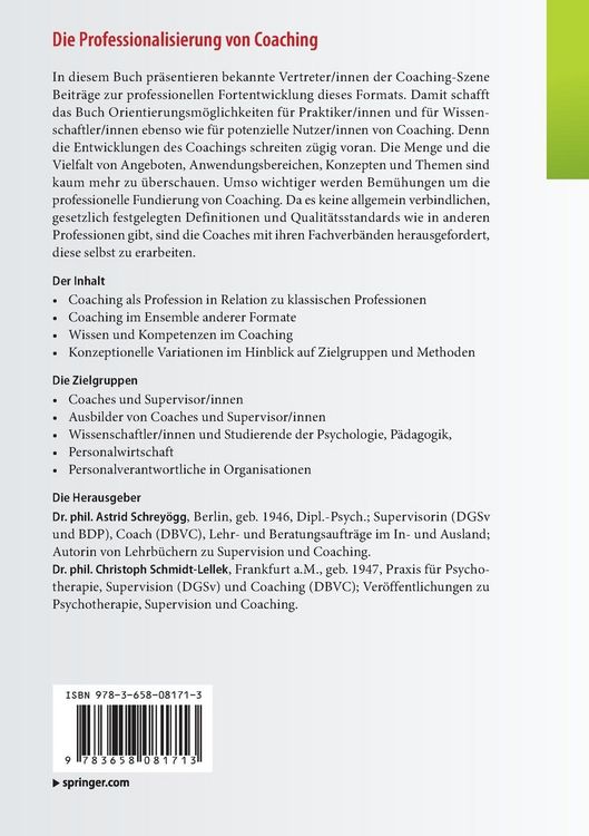 Produktbild: Die Professionalisierung von Coaching