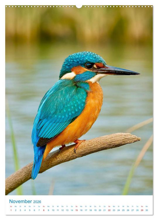 Produktbild: Blaue V&ouml;gel (hochwertiger Premium Wandkalender 2026 DIN A2 hoch), Kunstdruck in Hochglanz