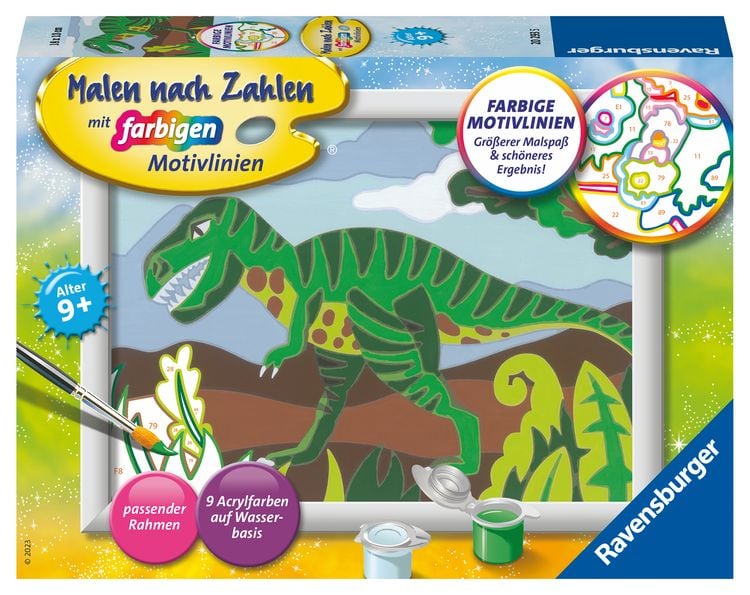 Produktbild: CreArt, Malen nach Zahlen Kinder - Hungriger Dinosaurier