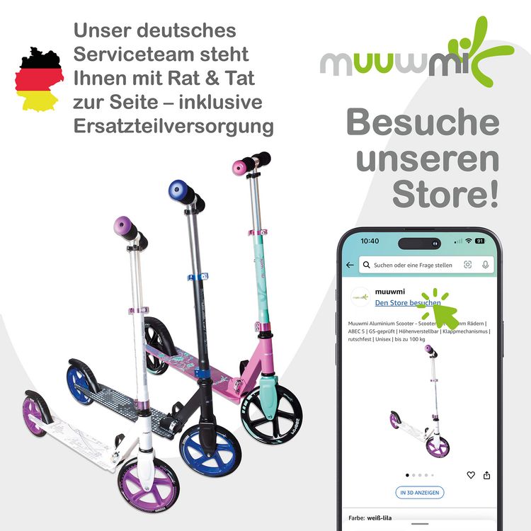 Produktbild: Aluminium Scooter 125 mm schwarz-gr&uuml;n