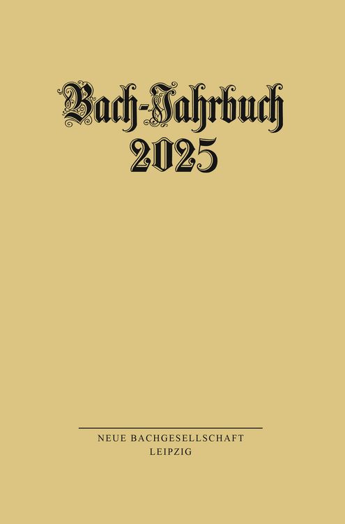Produktbild: Bach-Jahrbuch 2025