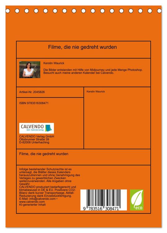 Produktbild: Filme, die nie gedreht wurden (Tischkalender 2026 DIN A5 hoch), CALVENDO Monatskalender