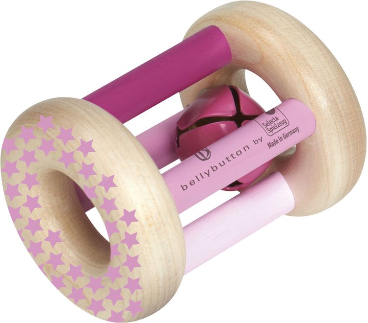 Selecta 64001 - bellybutton, Sternchenflitzer, Roll-Rassel, Holz, rosa