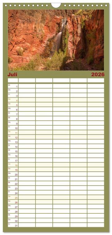 Produktbild: Familienplaner 2026 - Colorado River Rafting im Grand Canyon mit 5 Spalten (Wandkalender, 21 x 45 cm) CALVENDO