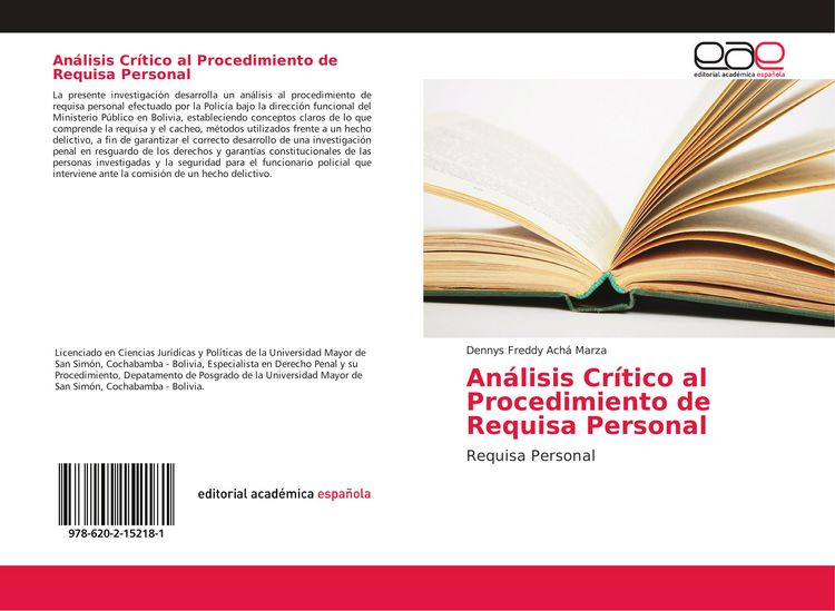 Produktbild: An&aacute;lisis Cr&iacute;tico al Procedimiento de Requisa Personal