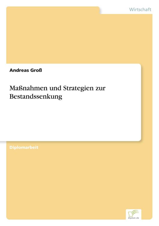 Produktbild: Ma&szlig;nahmen und Strategien zur Bestandssenkung