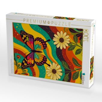 Produktbild: CALVENDO Puzzle Psychedelischer Schmetterling in Retrofarben | 1000 Teile Lege-Gr&ouml;&szlig;e 64x48cm Foto-Puzzle f&uuml;r gl&uuml;ckliche Stunden