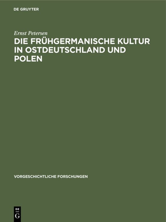 Produktbild: Die fr&uuml;hgermanische Kultur in Ostdeutschland und Polen