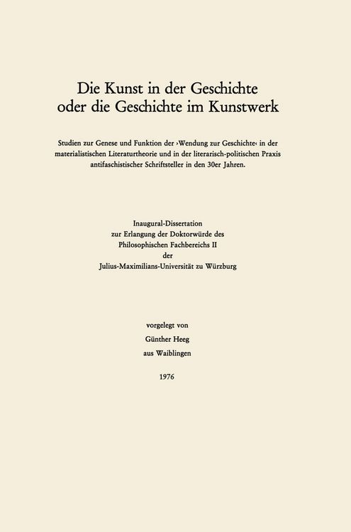 Produktbild: Die Kunst in der Geschichte oder die Geschichte im Kunstwerk