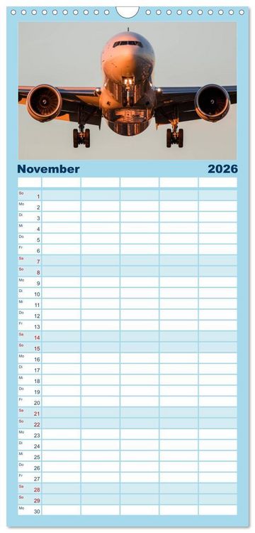Produktbild: Familienplaner 2026 - Faszination Fliegerei mit 5 Spalten (Wandkalender, 21 x 45 cm) CALVENDO