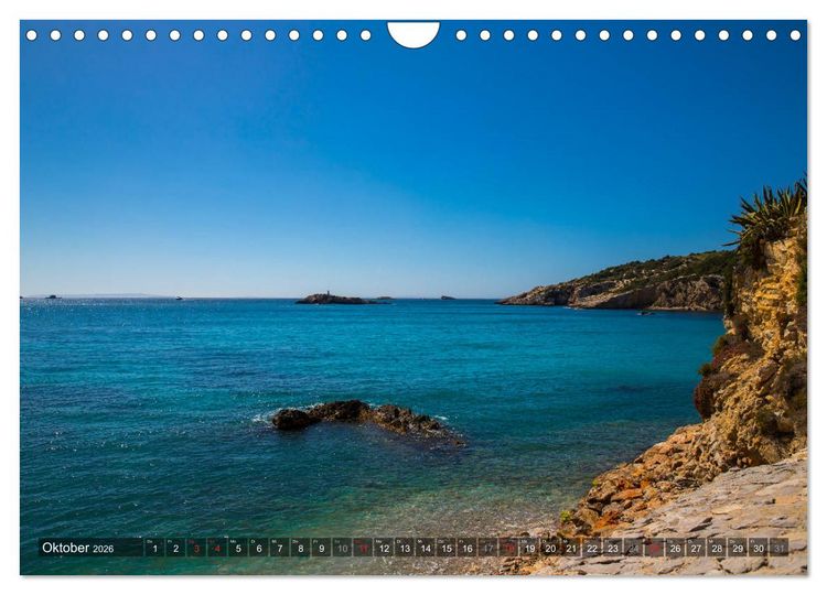 Produktbild: Ibiza K&uuml;ste, Buchten und Str&auml;nde (Wandkalender 2026 DIN A4 quer), CALVENDO Monatskalender