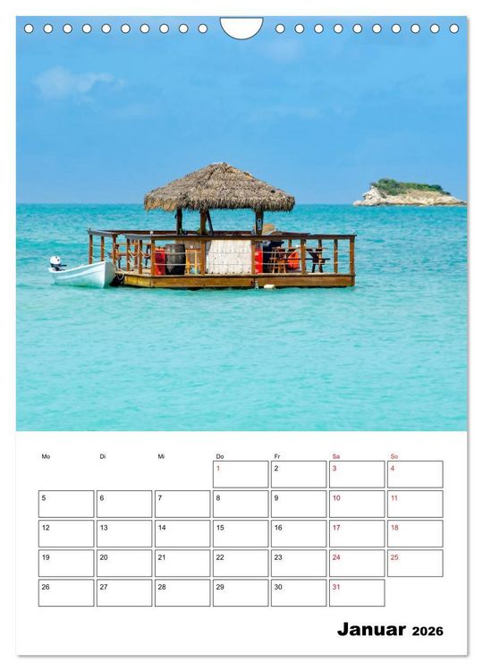 Produktbild: Karibik pur - mit Charme und Zauber (Wandkalender 2026 DIN A4 hoch), CALVENDO Monatskalender