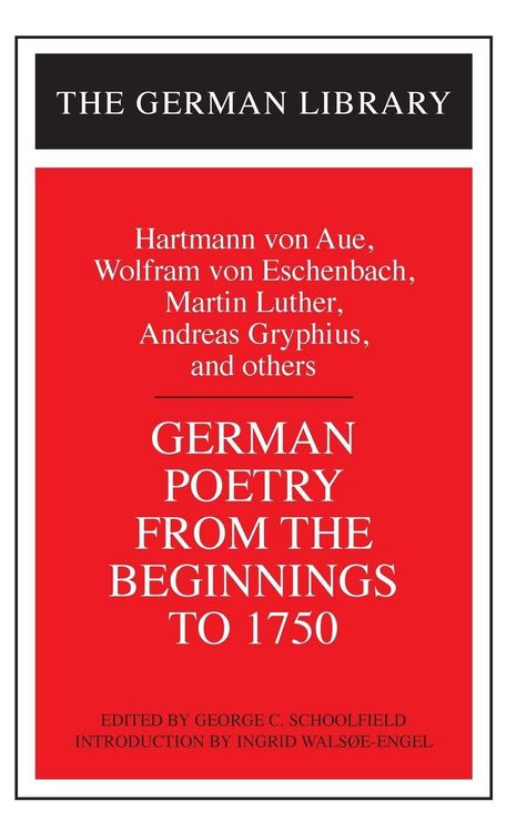 Produktbild: German Poetry from the Beginnings to 1750