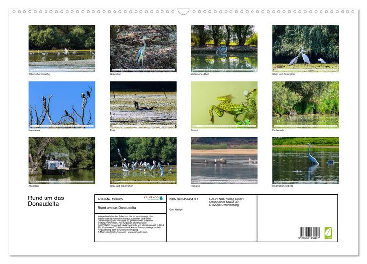 Produktbild: Rund um das Donaudelta (Wandkalender 2026 DIN A2 quer), CALVENDO Monatskalender