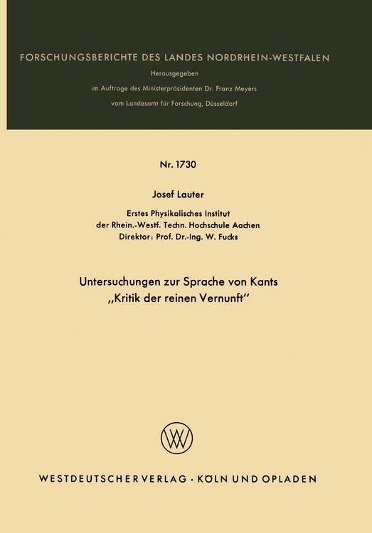 Produktbild: Untersuchungen zur Sprache von Kants &bdquo;Kritik der reinen Vernunft&ldquo;
