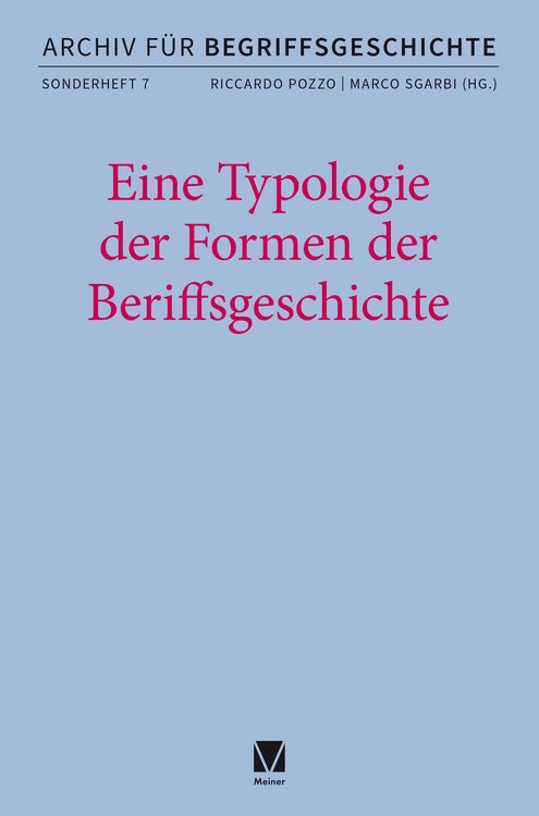 Produktbild: Eine Typologie der Formen der Begriffsgeschichte