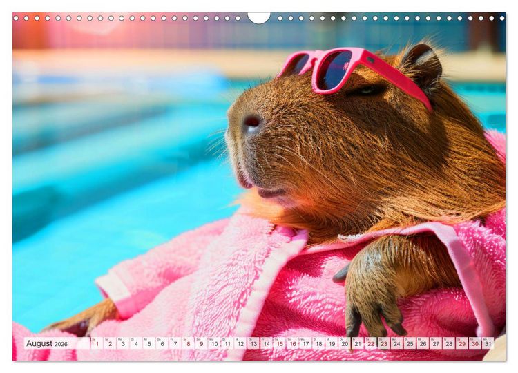 Produktbild: Capybaras im Alltag - Ein Jahr voller Abenteuer (Wandkalender 2026 DIN A3 quer), CALVENDO Monatskalender