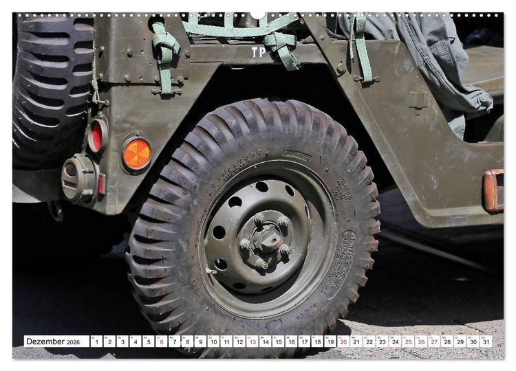 Produktbild: Willys Jeep im Detail vom Frankfurter Taxifahrer Petrus Bodenstaff (hochwertiger Premium Wandkalender 2026 DIN A2 quer), Kunstdruck in Hochglanz