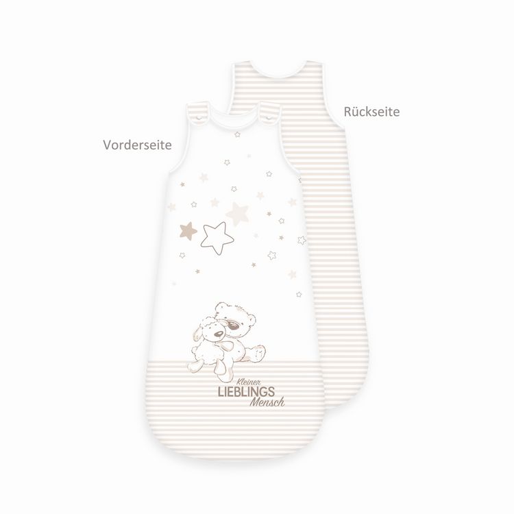 Produktbild: babybest&reg; 3385208234 - Lieblingsmensch Baby-Schlafsack, 110x45 cm, Bezug: 100% Baumwolle F&uuml;llung: 100%Polyester
