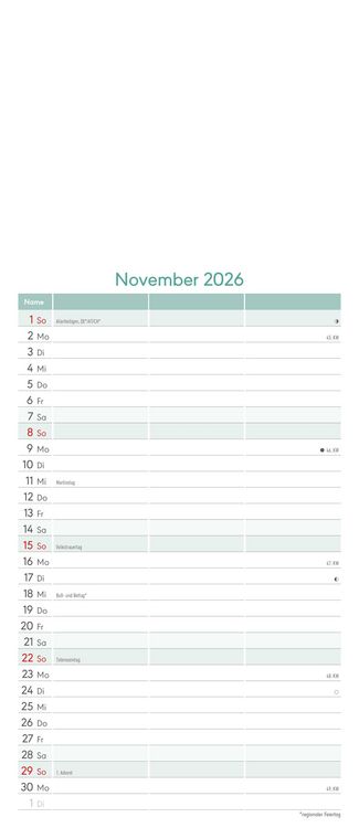 Produktbild: Kreativ-Kalender Planer für 2 2026 - 3 Spalten - 19,5x45 cm - Foto, Malen, Basteln - datiert - Kreativkalender - Foto-Kalender - Alpha Edition