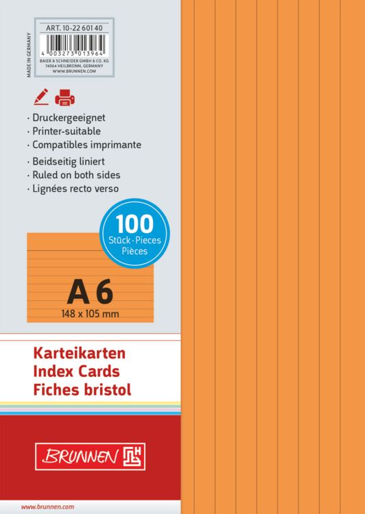 Produktbild: Brunnen Karteikarte A6 lin or 100St