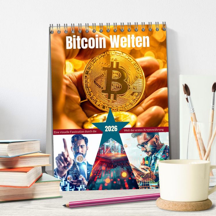 Produktbild: Bitcoin Welten (Tischkalender 2026 DIN A5 hoch), CALVENDO Monatskalender