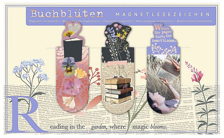 Produktbild: moses. libri_x Magnetlesezeichen Buchbl&uuml;te