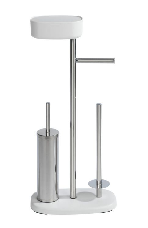 Produktbild: Stand WC-Garnitur mit Box Mod. Rivazza Wei&szlig;, integrierter Toilettenpapierhalter, Ersatzrollenhalter