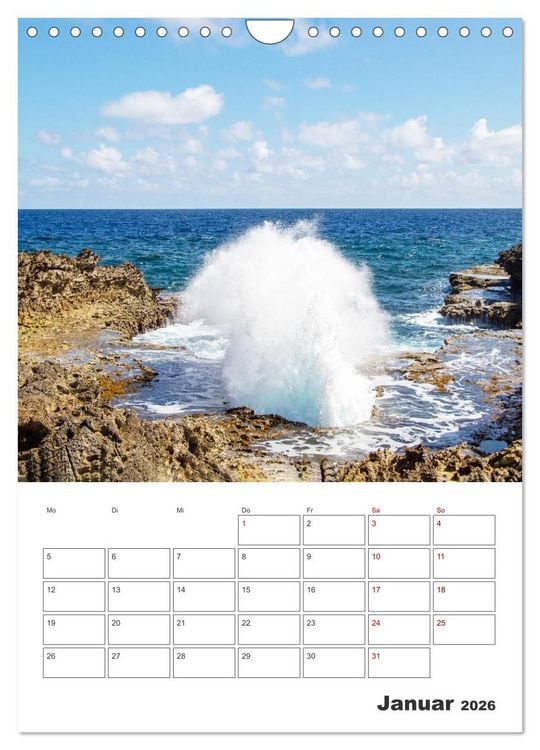 Produktbild: Curacao - Terminplaner (Wandkalender 2026 DIN A4 hoch), CALVENDO Monatskalender