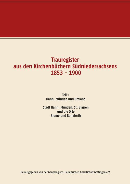 Produktbild: Trauregister aus den Kirchenb&uuml;chern S&uuml;dniedersachsens 1853 - 1900