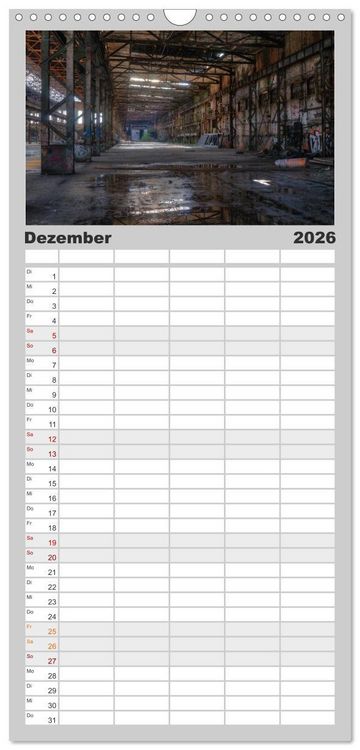 Produktbild: Familienplaner 2026 - Lost Places in Deutschland mit 5 Spalten (Wandkalender, 21 x 45 cm) CALVENDO
