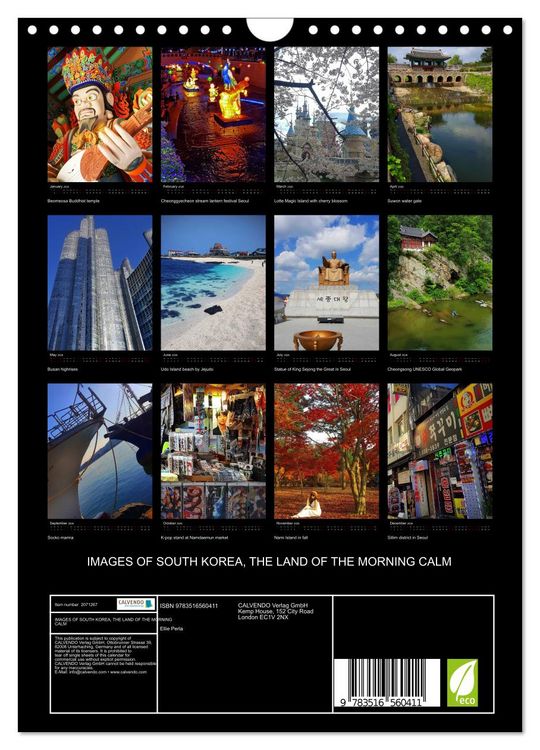 Produktbild: IMAGES OF SOUTH KOREA, THE LAND OF THE MORNING CALM (Wall Calendar 2026 DIN A4 portrait), CALVENDO 12 Month Wall Calendar