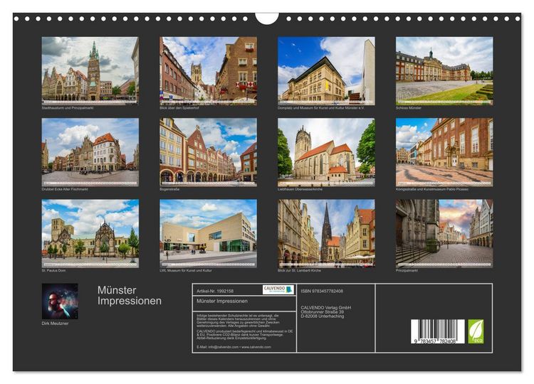 Produktbild: M&uuml;nster Impressionen (Wandkalender 2026 DIN A3 quer), CALVENDO Monatskalender