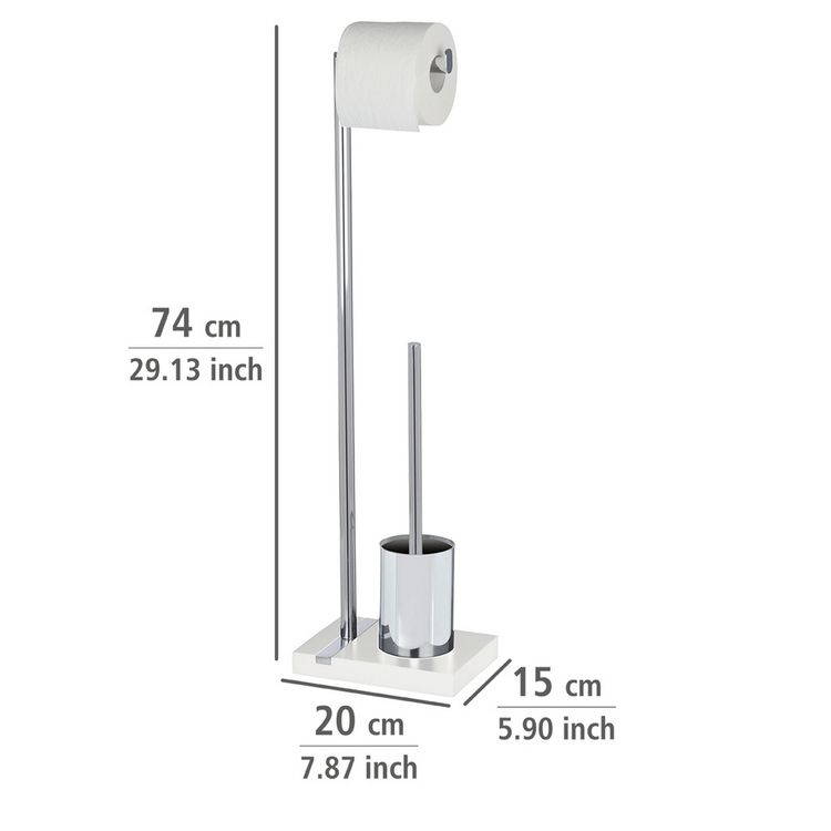 Produktbild: Stand WC-Garnitur Mod. Noble White, mit Chrom-Applikation