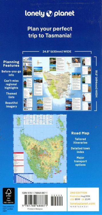 Produktbild: Lonely Planet Tasmania Planning Map