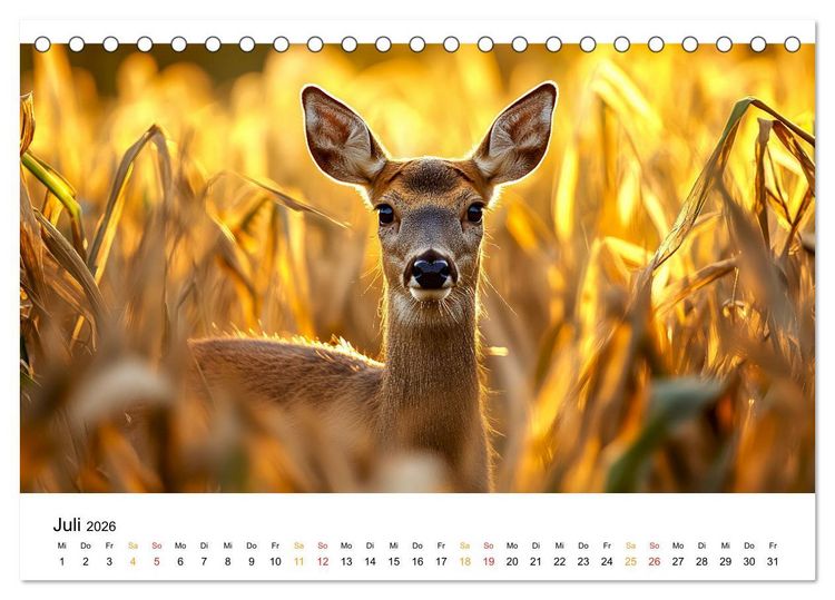 Produktbild: Wilde Tierwelt im Wald (Tischkalender 2026 DIN A5 quer), CALVENDO Monatskalender